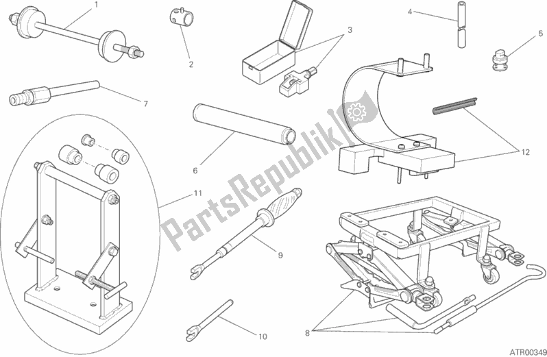 Tutte le parti per il Strumenti Di Servizio Di Officina, Telaio del Ducati Scrambler Cafe Racer USA 803 2019